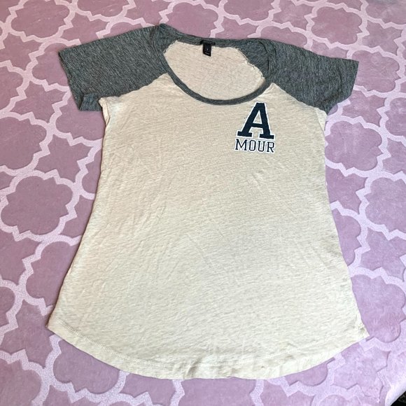 J. Crew linen Amour baseball tee sz S - Picture 1 of 6
